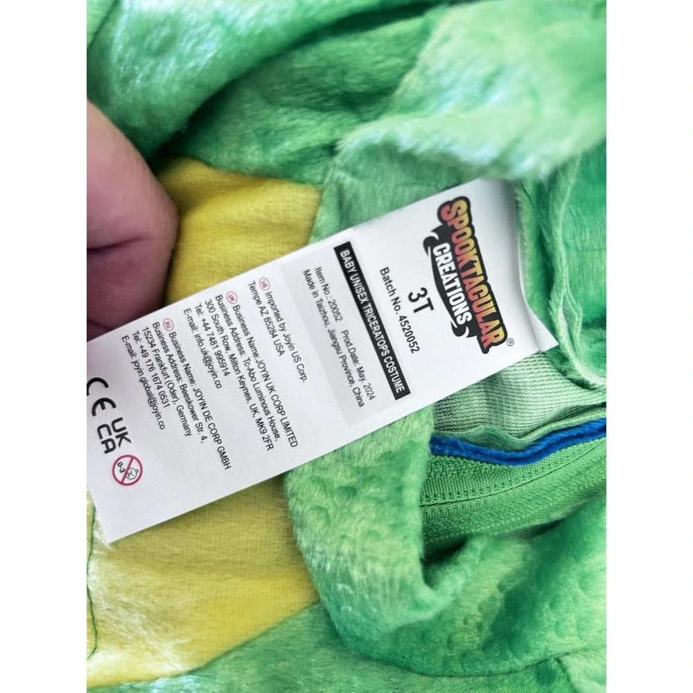 NWOT Spooktacular Creations Toddler Triceratops Dinosaur Halloween Costume 3T